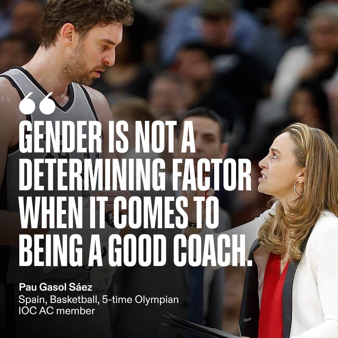 のインスタグラム：「Sport plays a vital role in promoting equality. 🤝   From a young age, female figures had a huge influence on basketball star and 5-time Olympian @paugasol. 🤗   This continued through this sporting career as he benefited immensely from the skills and knowledge of basketball coach Becky Hammon. 🏀   Now, as an IOC AC member, Pau is working to get more female coaches on the international sporting stage and help girls pursue their dreams. 🙌   Read more in the link in bio. 🔗  #athlete #athlete365 #olympians #femalecoaches #womeninsport #coaching #basketball」