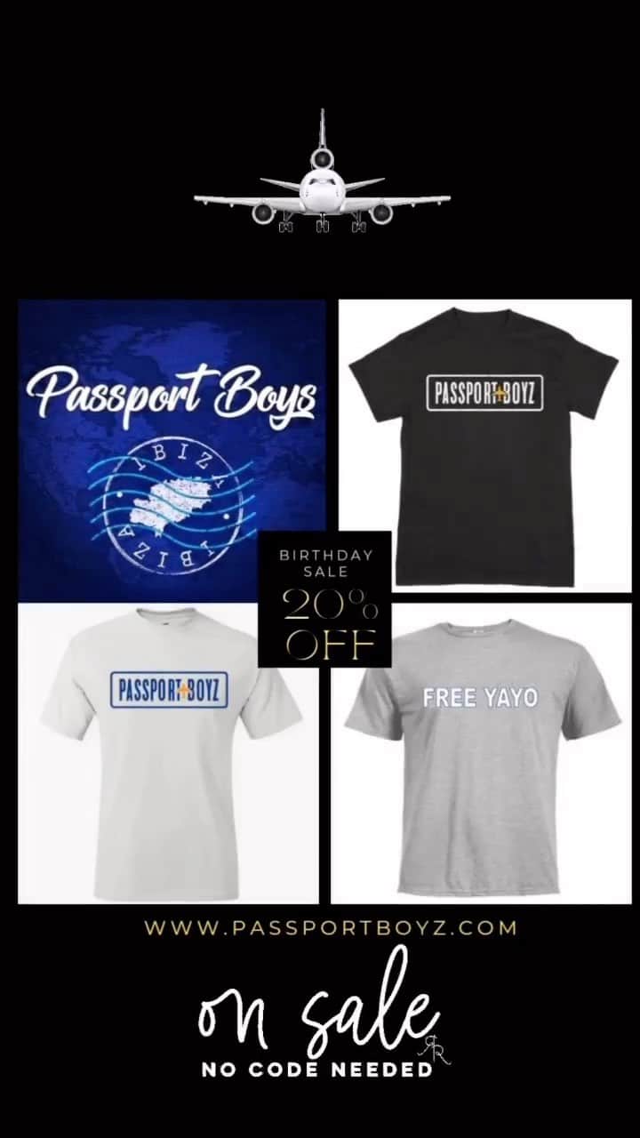 トニー・イエイヨーのインスタグラム：「🚨 LIMITED 🚨 PRE-BIRTHDAY SALE  20% OFF ALL MERCH - Discount automatically applied at checkout!  WWW.PASSPORTBOYZ.COM to purchase! 🔗 Link is in BIO   ➡️NO PRE-SALE ➡️NO RETURNS OR EXCHANGES  ➡️SHIRTS ARE MEN CREW NECK STYLE ➡️TRUE TO SIZE  🌐🛩 International shipping is available 💶 💷 Currency converter available   📧  Please subscribe with your email for new releases #ariesseason #aries」