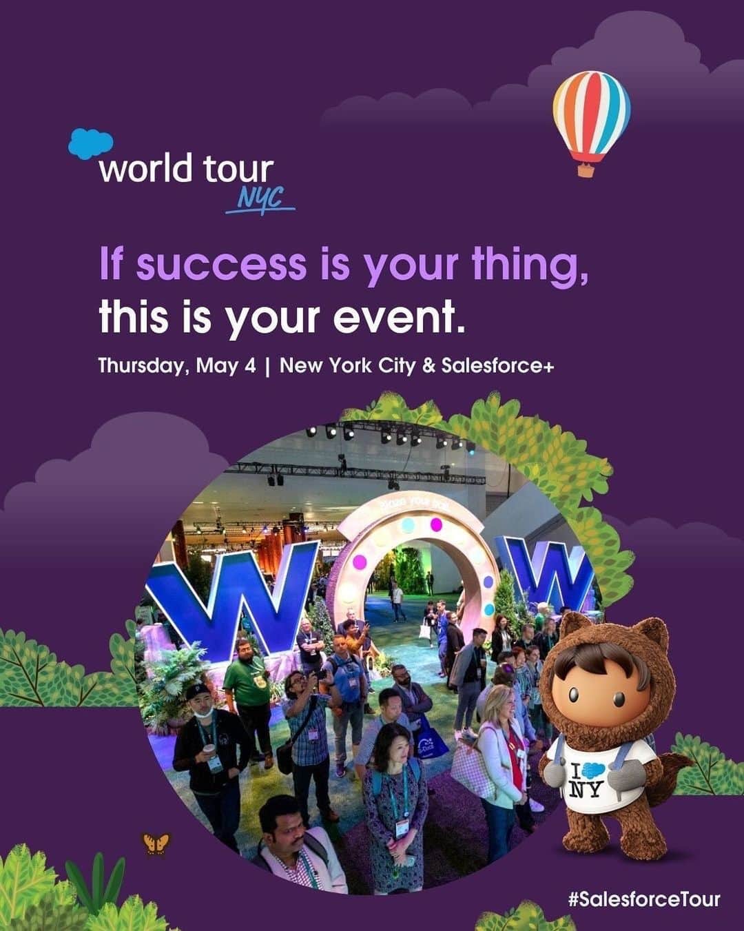 Salesforce のインスタグラム：「🥇 One event. 🤩 Countless opportunities to wow your customers. Register for #SalesforceTour NYC for free at the link in bio.」