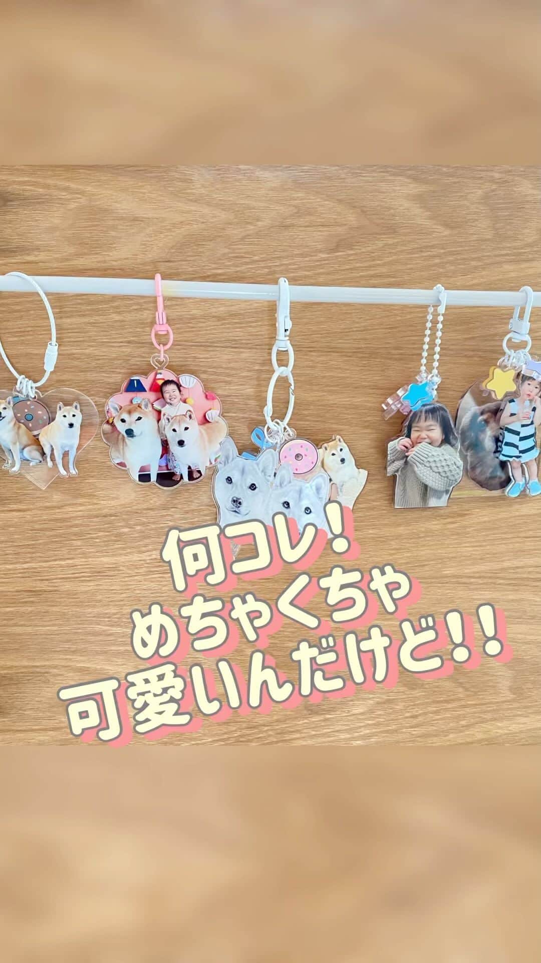 柴犬Mamesuke・Korosuke??大阪のインスタグラム：「アクリー(ACRY)とゆうアプリで作ったキーホルダー❤️ 何コレめちゃくちゃ可愛くて、、、本当に作って良かった〜😍 アクリルって、透明でキラキラしてるから、小さいチャーム付けてキラキラさせたら、もっと可愛く仕上がる気がするから、小さいパーツも一緒に沢山作ったよ！ アプリも使い方簡単だったし、最初は作るの面倒じゃないかな？って思ってたけど、作り始めたら楽しくて楽しくて、、、😂 完成した商品も可愛くて大満足です♡ 気になる人は　@acry.jp を見てみてね💓 作るの苦手な人は、テンプレートもあるから、簡単に作れるはず😊 #ACRY #アクリー #アクリルプレート #ad 🐾-—*-—*-—*-—*🐾 #MameKoro #豆コロ #柴犬と子供 #犬と子供 #チャリちゃん見守り隊 #子守犬 #豆柴 #柴犬 #赤柴 #豆介 #コロ介 #shibagram #shibastagram #shibainu #shiba #🐕📷」