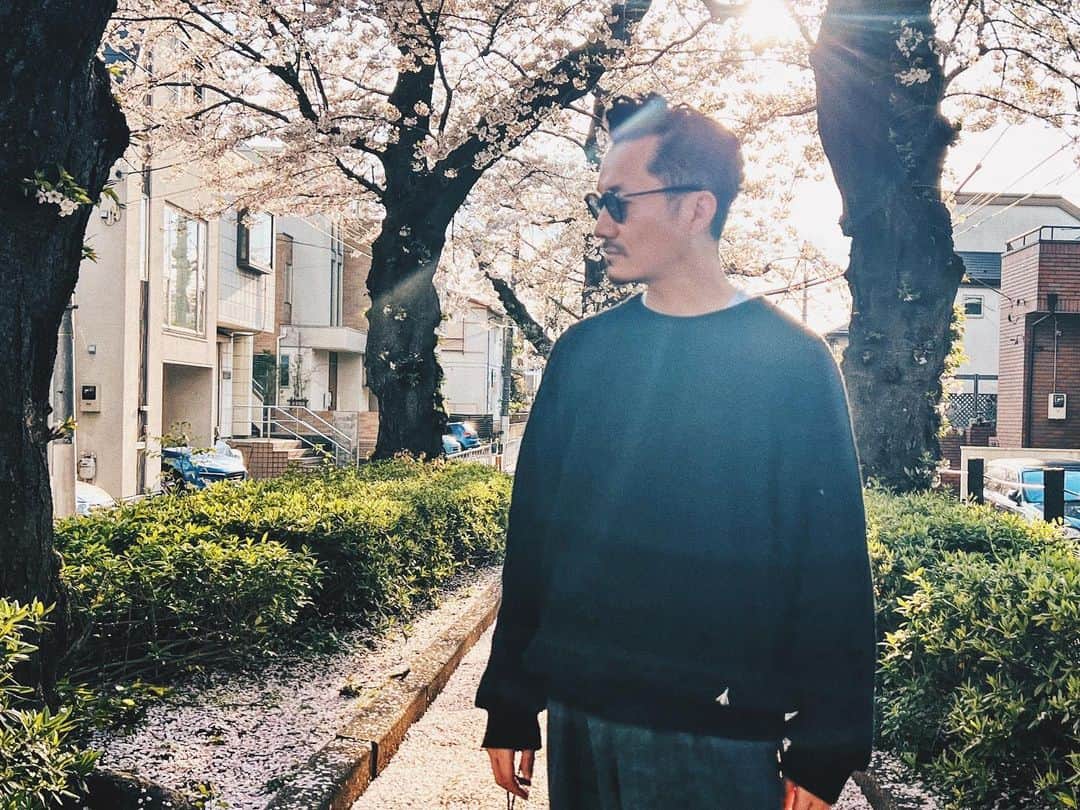 田中裕介のインスタグラム：「桜とI Need You Babyと。  #アイニーヂューベイベー #ineedyoubaby」
