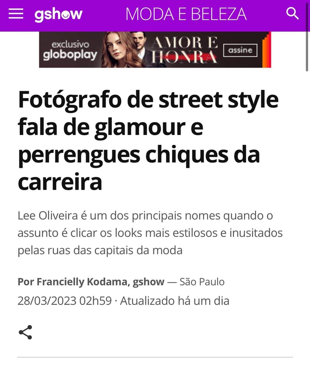 Lee Oliveiraのインスタグラム：「I wanted to express my sincere gratitude for the opportunity to be interviewed on Globo @gshow by @franciellykodama. Your professionalism, expertise, and genuine interest in my career as a photographer and brand consultant made the experience truly memorable.  I'm incredibly grateful for the exposure that this interview has given me, and I'm proud to have been featured on such a prominent platform in Brazil 🇧🇷  Thank you for all your hard work and dedication to your craft.  Muito Obrigado. Beijos.  Lee」