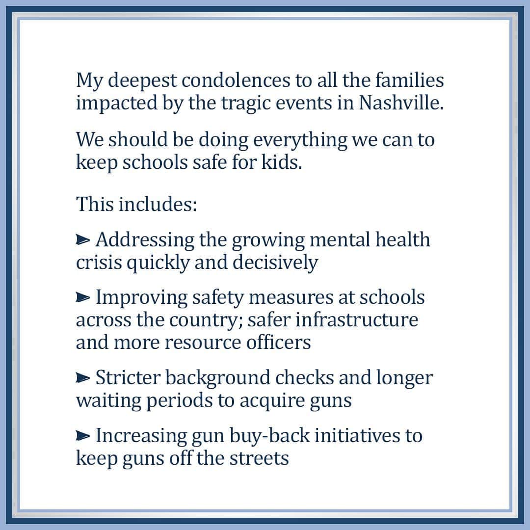 ベン・サヴェージのインスタグラム：「The tragic event in Nashville is another reminder of the need for change. There should be real and concrete steps taken to make sure things like this do not happen. We should be doing everything we can to keep schools safe for kids」