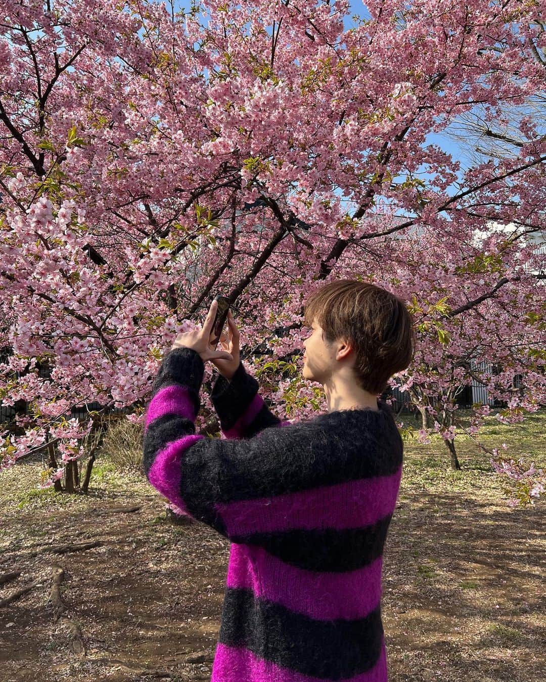 ゆうまのインスタグラム：「🌸🤳」