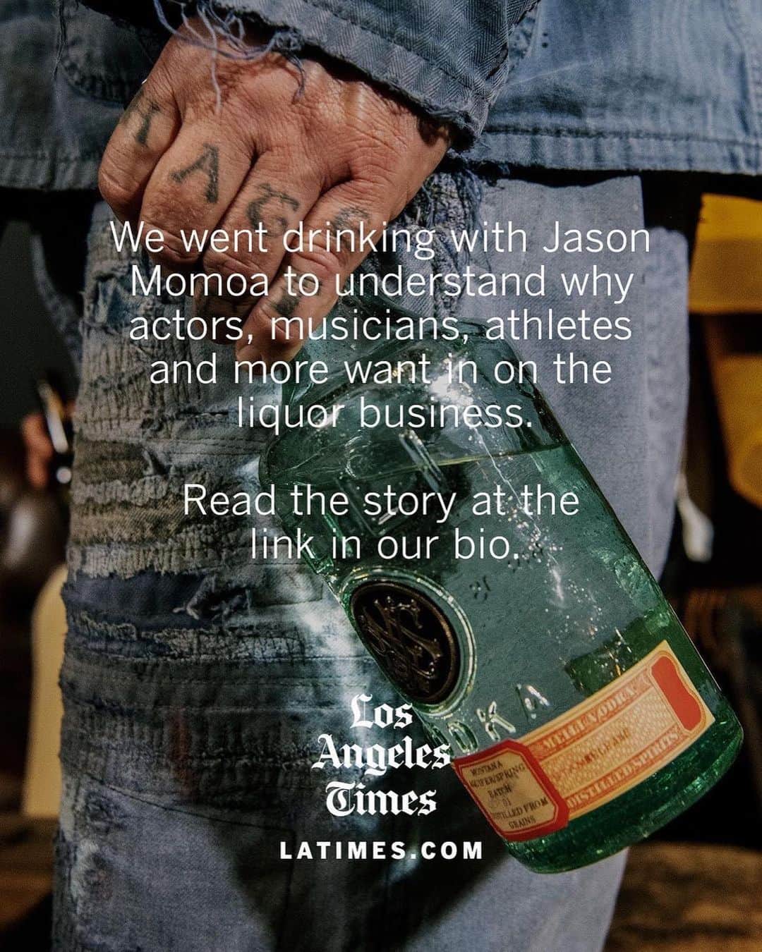 ジェイソン・モモアさんのインスタグラム写真 - (ジェイソン・モモアInstagram)「Repost from @latimes_entertainment • Jason Momoa’s vodka “isn’t a f— celebrity brand,” says his business partner Blaine Halvorson. “He just happens to be a celebrity.”  “I get offered so many liquor brands. I get offered so many water brands. Anything. ‘Would you be the face of this?’” @prideofgypsies says. “What I love doing is directing and writing and doing it on my own. ... If you’re going to judge me and hate my form, it’s like, ‘I’m responsible for this. I chose this direction. Now pick on me.’”  Seven years in the making, Momoa’s @meilivodka is the culmination of a commitment to making something unencumbered by corporate bureaucracy or studio interference: “This gave us the opportunity,” Halvorson says, “to actually do something that was ours.”  At the link in bio, learn more about why the real force behind the celebrity booze boom isn’t just money.  📸 @mariahtauger」4月14日 3時10分 - prideofgypsies