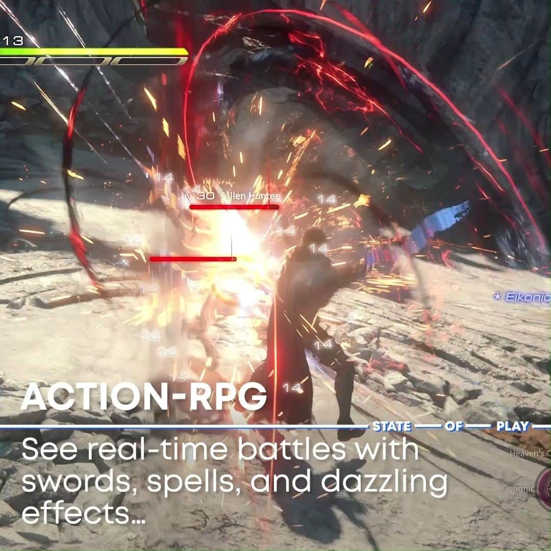 PlayStationのインスタグラム：「Dazzling combat and thunderous Eikon battles star in a 25-minute deep-dive into Final Fantasy XVI. See the full State of Play at PlayStation Blog」