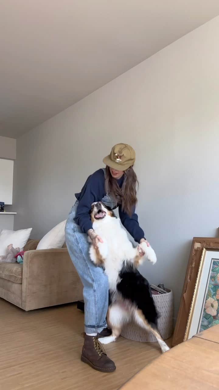 Acacia Brinleyのインスタグラム：「Luci wanted to show off her moves today. Outfit of ze day!!! (These outfit of the days are just my sneaky way to make you listen to my favorite songs….) ((this is Sleeping With The Television On by Billy Joel)) 🤎😌🫶🏼」