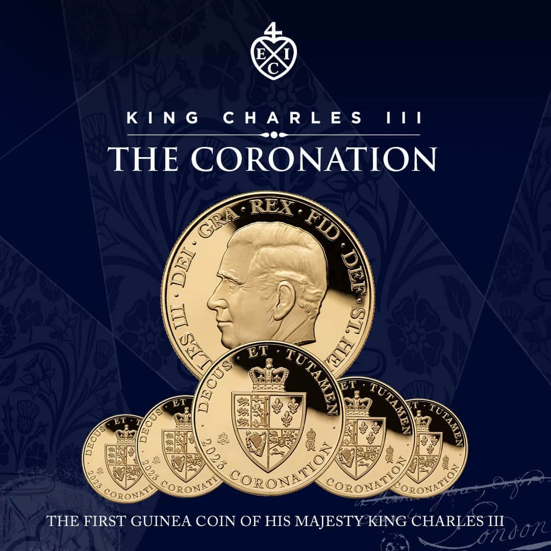 The East India Companyのインスタグラム：「Commemorating King Charles III's coronation and the new Carolean Age, The East India Company presents a collection of classic Spade Guinea coins, now featuring King Charles III's portrait. The release connects both Carolean Ages and adds a modern touch to the golden Guinea's rich history.   Strictly limited edition. Pre-order now.  #theeastindiacompany #guineacoin #goldguinea #proofcoin #coin #silver #coins #numismatics #coincollecting #numismatist #silvercoins #proofcoins #coronation #kingcharlesIII #kingcharlesportrait #numismatic #goldcoin #coincollector #rarecoins #gold #bullion #caroleanage」