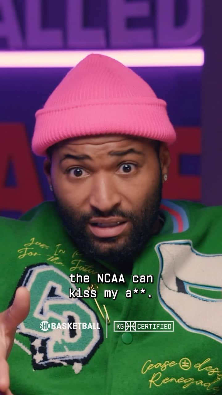 デマーカス・カズンズのインスタグラム：「There’s definitely no love lost between @boogiecousins and the NCAA 😬  Catch Boogie’s sit down with @tic_pix over on @shobasketball’s YouTube.」