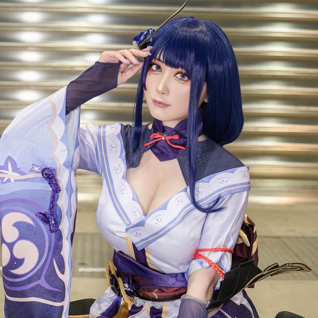 のインスタグラム：「⚡️  雷電将軍  コスプレ  ⚡️  アニメジャパンで雷電将軍のコスプレを「 日テレ バンキシャ！ 」さんに取材していただきました！！  #バンキシャ  #原神  ⚡️  #genshinimpact  #genshinimpactfanart  #genshinimpactcosplay  #genshinimpactcosplayer  #gamermemes  #gamergirl  #gamergirls  #コスプレ #cosplay  #cosplaygirl  #cosplayphotography  #cosplaygirls  #cosplaymakeup  #cosplaymodel  #cosplayerjapan  #coser  #雷電将軍  #雷電  #raidenshogun  #raiden  #raidencosplay  #tv  #model  #animejapan  #animejapan2023  #テレビ出演  #取材 #ありがとうございます」