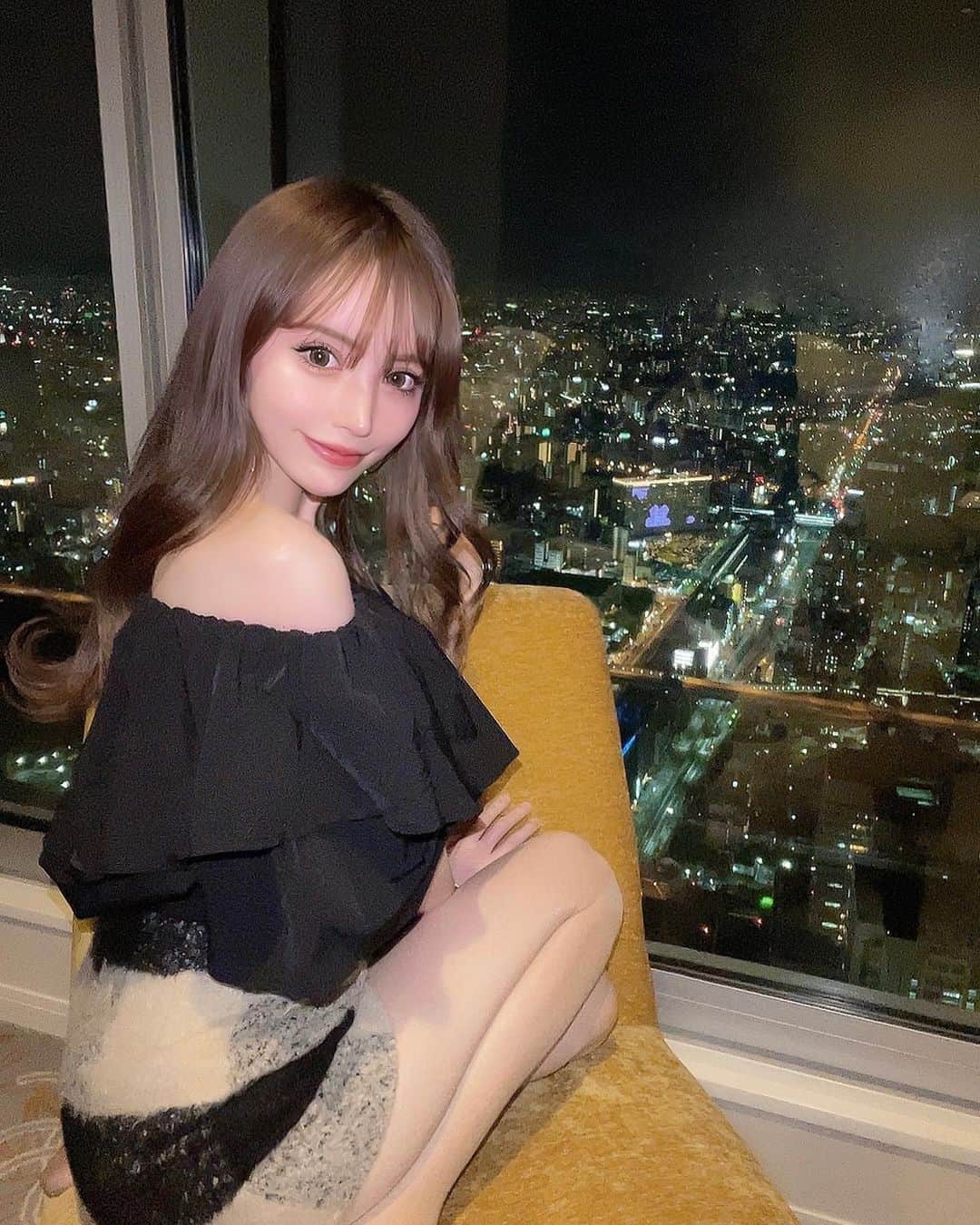 えりなのインスタグラム：「キラキラ綺麗🌃🌟」