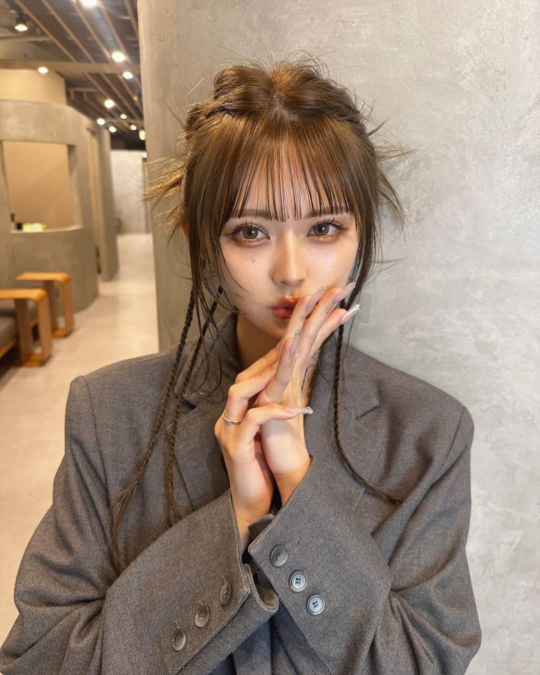 natsuoさんのインスタグラム写真 - (natsuoInstagram)「hair arrange.  Korean idol image.  絶妙なバランスで＊  #なつお産 #ヘアアレンジ #CURIN #curin_hair」3月30日 20時24分 - akimotonatsuo