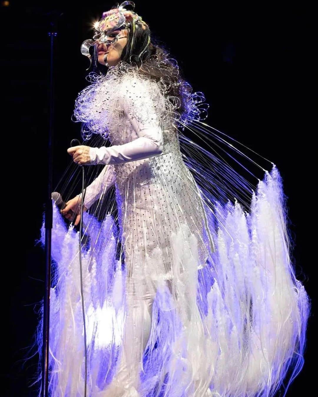 河野富広さんのインスタグラム写真 - (河野富広Instagram)「Fancy Creatures exclusively made for @bjork Kobe concert .   I got inspired by Drosera it’s type of carnivorous plant .  I have them in my Paludarium tank . They catch little fly so my plants tank is always clean .  Also one of my favorite film naussicaa  of the valley if the wind .  This creature has these elements. Tomorrow will be last concert 🎶 I’m so excited 😆  #tomikonowig#tomihirokono#konomad#björk」3月30日 20時48分 - tomikono_wig