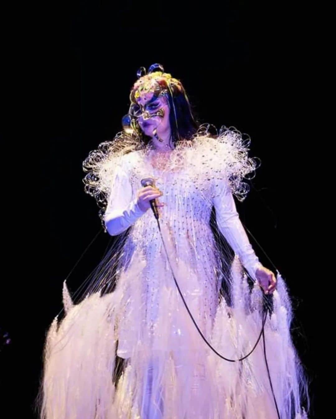 河野富広さんのインスタグラム写真 - (河野富広Instagram)「Fancy Creatures exclusively made for @bjork Kobe concert .   I got inspired by Drosera it’s type of carnivorous plant .  I have them in my Paludarium tank . They catch little fly so my plants tank is always clean .  Also one of my favorite film naussicaa  of the valley if the wind .  This creature has these elements. Tomorrow will be last concert 🎶 I’m so excited 😆  #tomikonowig#tomihirokono#konomad#björk」3月30日 20時48分 - tomikono_wig