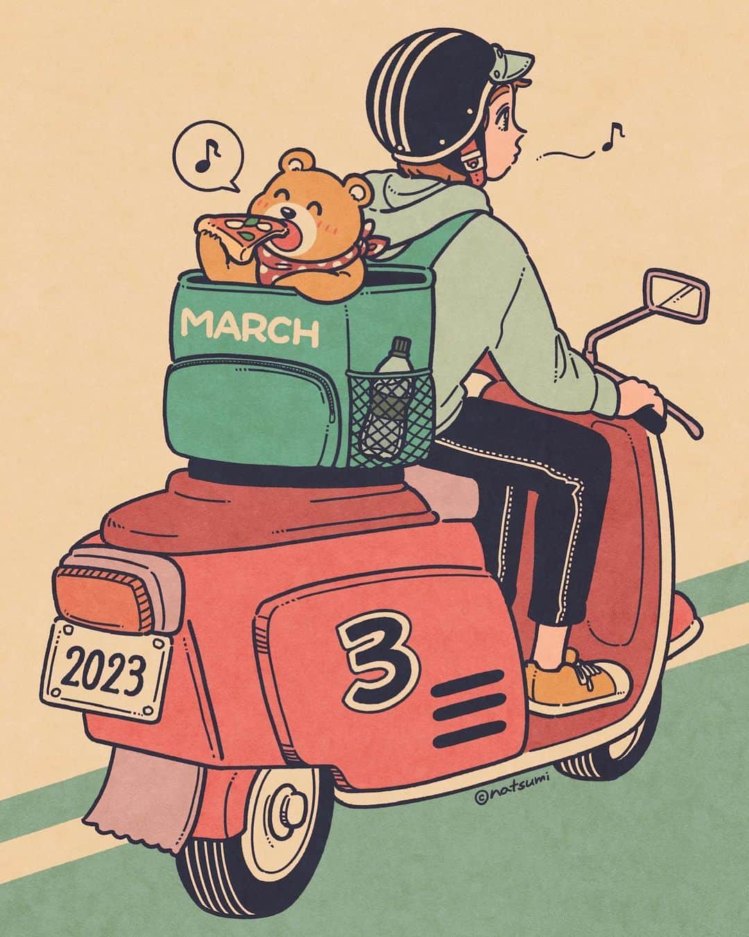 ヨシダナツミさんのインスタグラム写真 - (ヨシダナツミInstagram)「『つまみ食いのマーチ🎶😋😗🤯』  . あと一日ありますが、カレンダー3月の絵でした！  . #illustration #illustrator #art #drawing #doodle #絵 #イラスト #お絵かき #オリジナル」3月30日 21時13分 - natsumi_color
