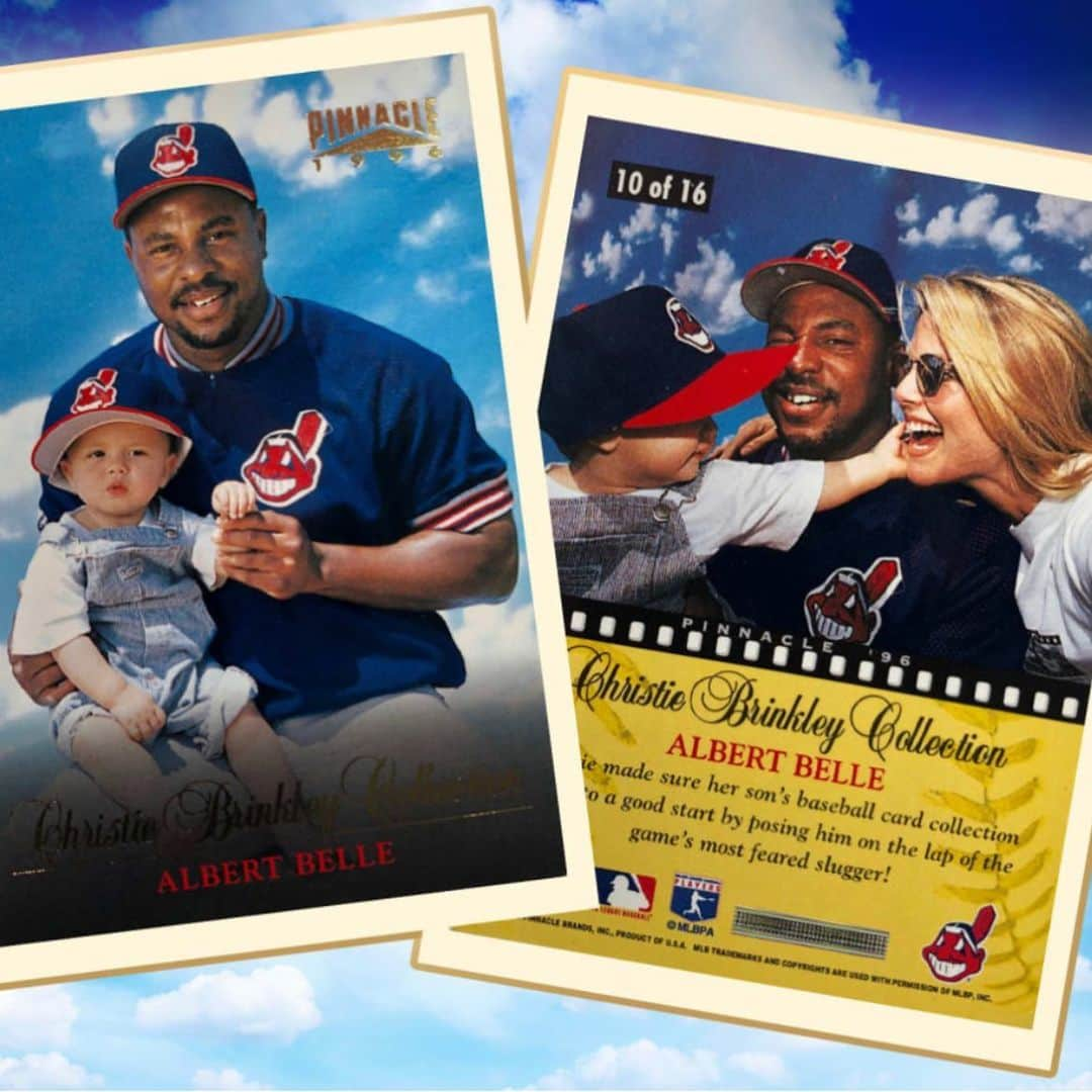 クリスティ・ブリンクリーさんのインスタグラム写真 - (クリスティ・ブリンクリーInstagram)「To celebrate Baseball’s Opening Day Today, I’m throwing it back to the time I was hired as a photographer by Pinnacle Baseball Card Company to take the pictures of the two teams that made the World Series Final Game, the Indians, now called @cleguardians and the  @braves Swipe to see my personal favorite card of Albert Belle SMILING as he’s holding my baby @jackbrinkleycook! And check out the fun back story and all the interesting stories, behind the photos as described by the players snd me in the great article I’ve put in my stories with a link to  @mlb ‘s magazine! It’s going to be a great season with the new faster game rules! So …Play Ball‼️❤️⚾️💙 #tbt #baseball #openingday #tradingcards #collectors  PS Yankees Won‼️❤️」3月30日 21時41分 - christiebrinkley