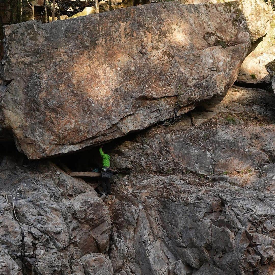 小山田大さんのインスタグラム写真 - (小山田大Instagram)「一昨日から開拓に着手した日之影の新エリア。 メインのボルダーは印象的なアーチ状のルーフを持つ巨大な岩。 ロケーションも素晴らしく、日之影を代表するエリアの一つになるかもしれない。 これからどんな課題が出来るのか、楽しみだ。  #日之影ボルダー」3月30日 22時48分 - dai_koyamada