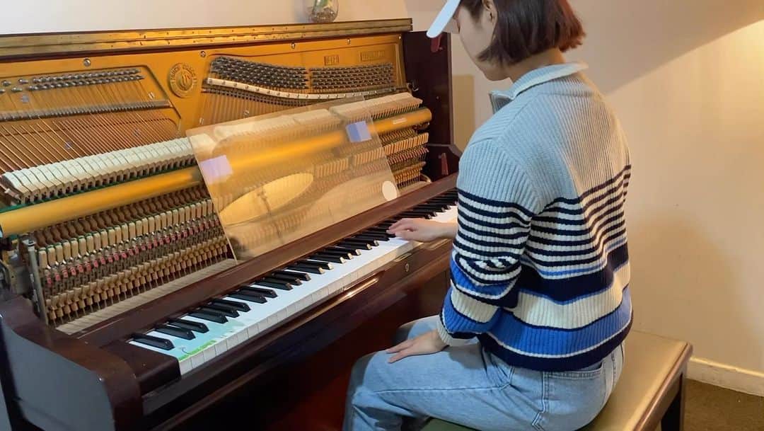 ノ・スサンナのインスタグラム：「요즘 피아노 배우면서 힐링중이에요☺️😇 콤마 꼬리 흔드는것처럼 빠르게 칠 수 없지만  어쨌든 완곡. 강아지왈츠🐶 취미활동은 마음의 평화🙏 재밌다#🎹」