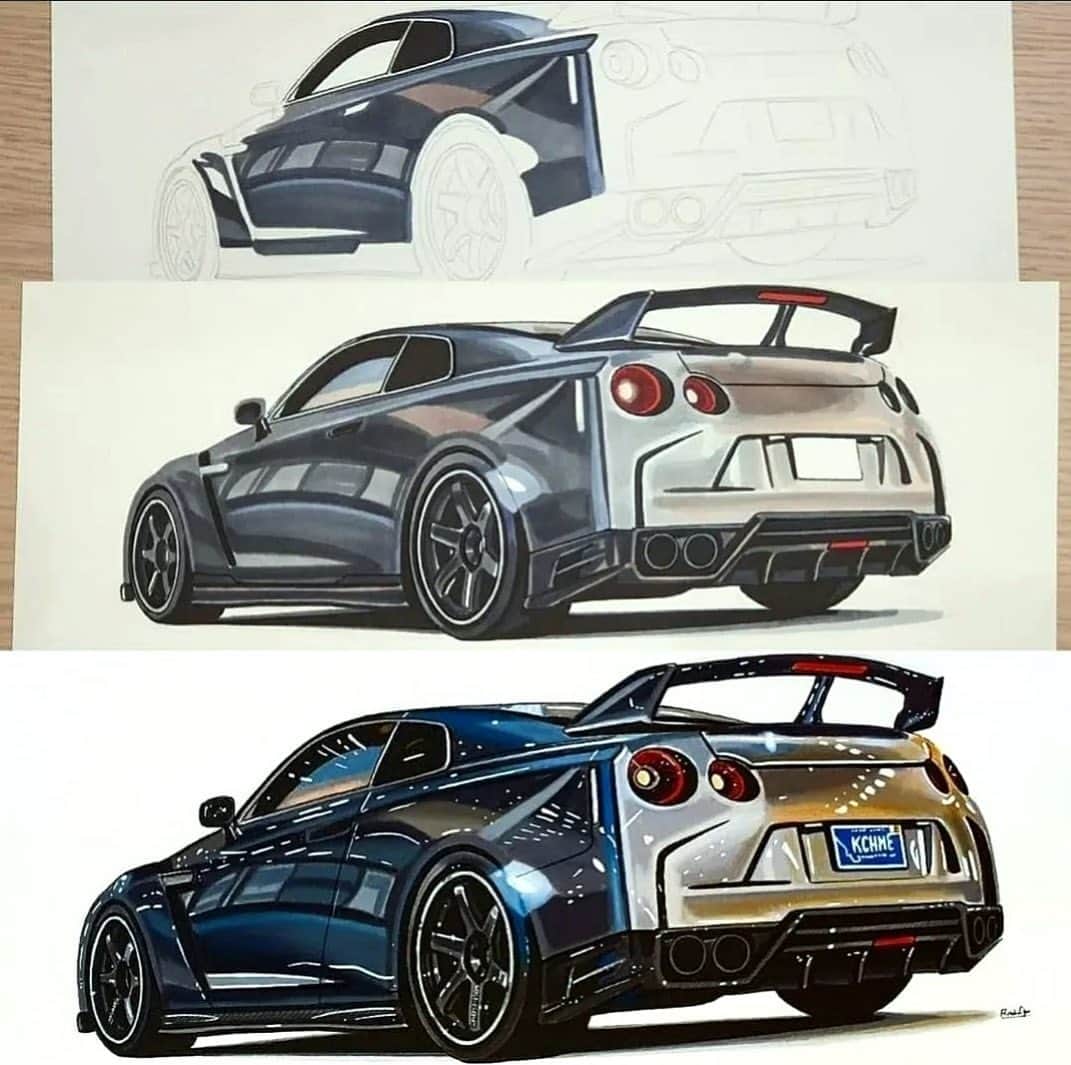Nissanさんのインスタグラム写真 - (NissanInstagram)「The progression of some incredible #NissanGTR drawings by @cardrawingflorididiego! Make sure to keep tagging us in your #NissanFanArtFriday artwork! #Nissan #R35」4月7日 22時00分 - nissan