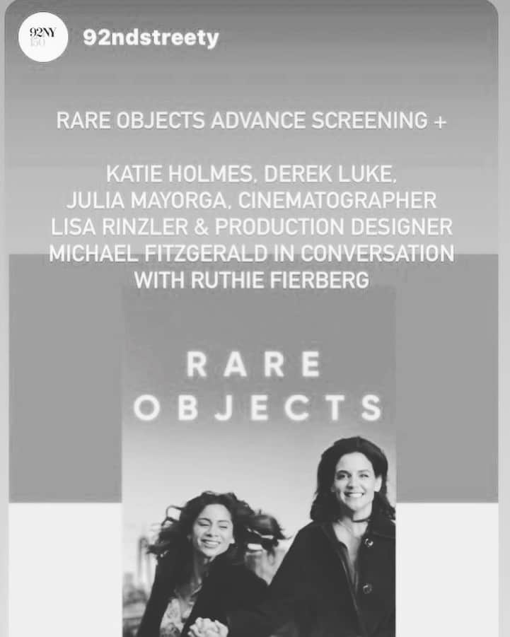 ケイティ・ホームズのインスタグラム：「Thank you @92ndstreety for hosting us APRIL 11! We are thrilled to talk about our creative process making RARE OBJECTS. @derekluke @lisarinzler @michaelfitzpd #juliamayorga @ruthiefierceberg」