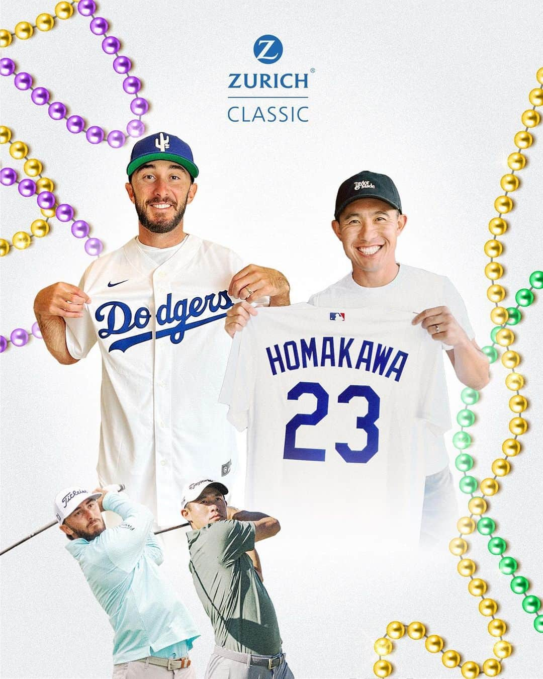 マックス・ホーマのインスタグラム：「Happy to say @collin_morikawa agreed to let me team up with him for the @zurich_classic this year. Team Homakawa will be in full force in a few weeks #golf」