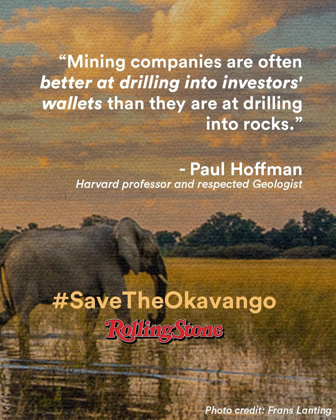 ジェーン・フォンダのインスタグラム：「A Canadian oil company is exploring for oil in one of the most important places for the wild: the Okavango River Basin in Namibia & Botswana. @RollingStone reports on the current and impending danger to our climate.  #SavetheOkavango」