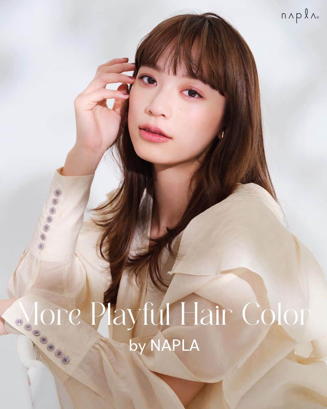 naplaのインスタグラム：「More pleyful hair color! もっと、ヘアカラーを楽しもう。 by napla ⁡ -------------------------- model：@yufudayoさん ⁡ hair by @kenichi_oyama_  noi 尾山 健一さん　　 ⁡ ⁡ #ナプラ #エヌドット#ルフレカラー #エヌドットカラー #ナシードカラー #ヘアカラー #高明度カラー #高彩度カラー #ナチュラルカラー#ヘアカラートレンド #ブリーチヘア」