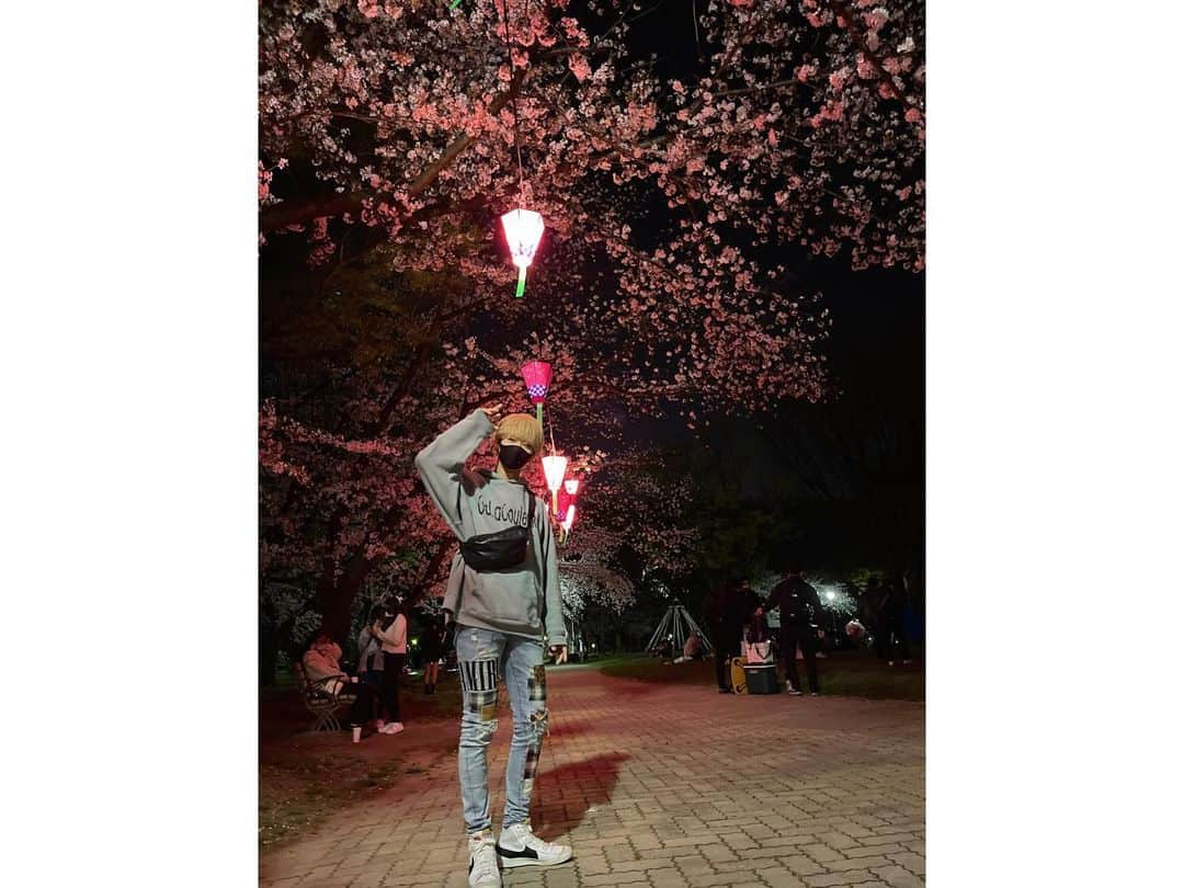 りょーたさんのインスタグラム写真 - (りょーたInstagram)「🌸  明日から4月 頑張ろうね🌸🤩  #桜 #桜スポット #桜ライトアップ #桜ポートレート #花見スポット #花見 #花見🌸 #夜桜 #夜桜ライトアップ #夜桜🌸 #名城公園 #名古屋城 #名古屋観光 #名古屋城ライトアップ #名城公園桜」3月31日 20時14分 - mvyalggkadeg