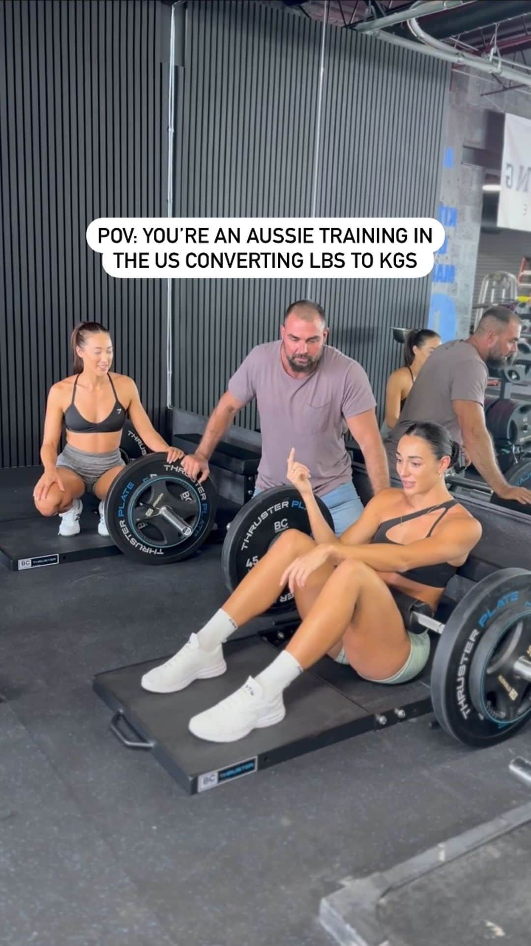 Danielle Robertsonのインスタグラム：「The struggle is real 😂  Luckily @bretcontreras1 printed off conversion chats for the upcoming StrongLifting Comp 👑」