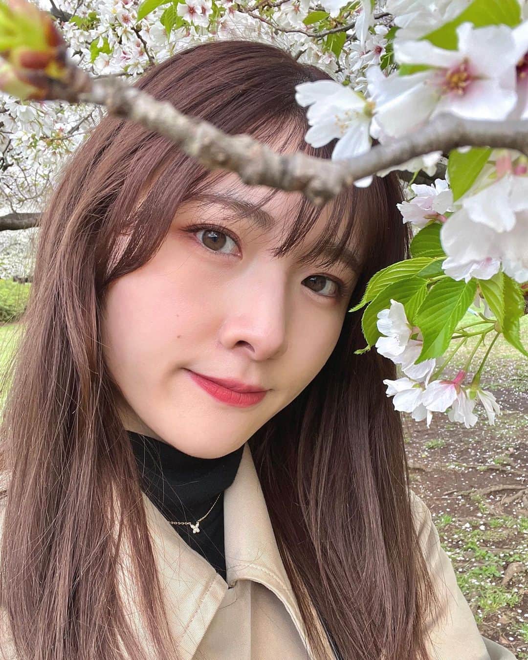 小片リサさんのインスタグラム写真 - (小片リサInstagram)「. どあっぷ🤦🏻‍♀️  3枚目はあるあるって感じで撮ってみたけど ほぼ葉桜でしたね🤦🏻‍♀️埋もれてる🤦🏻‍♀️🤦🏻‍♀️  満開のさくらがきれいなのはもちろん、 少しずつ緑が増えていくのも四季を感じられてすき〜  #桜 #さくら #お花見 #自撮り」3月31日 14時04分 - risa__ogata.official
