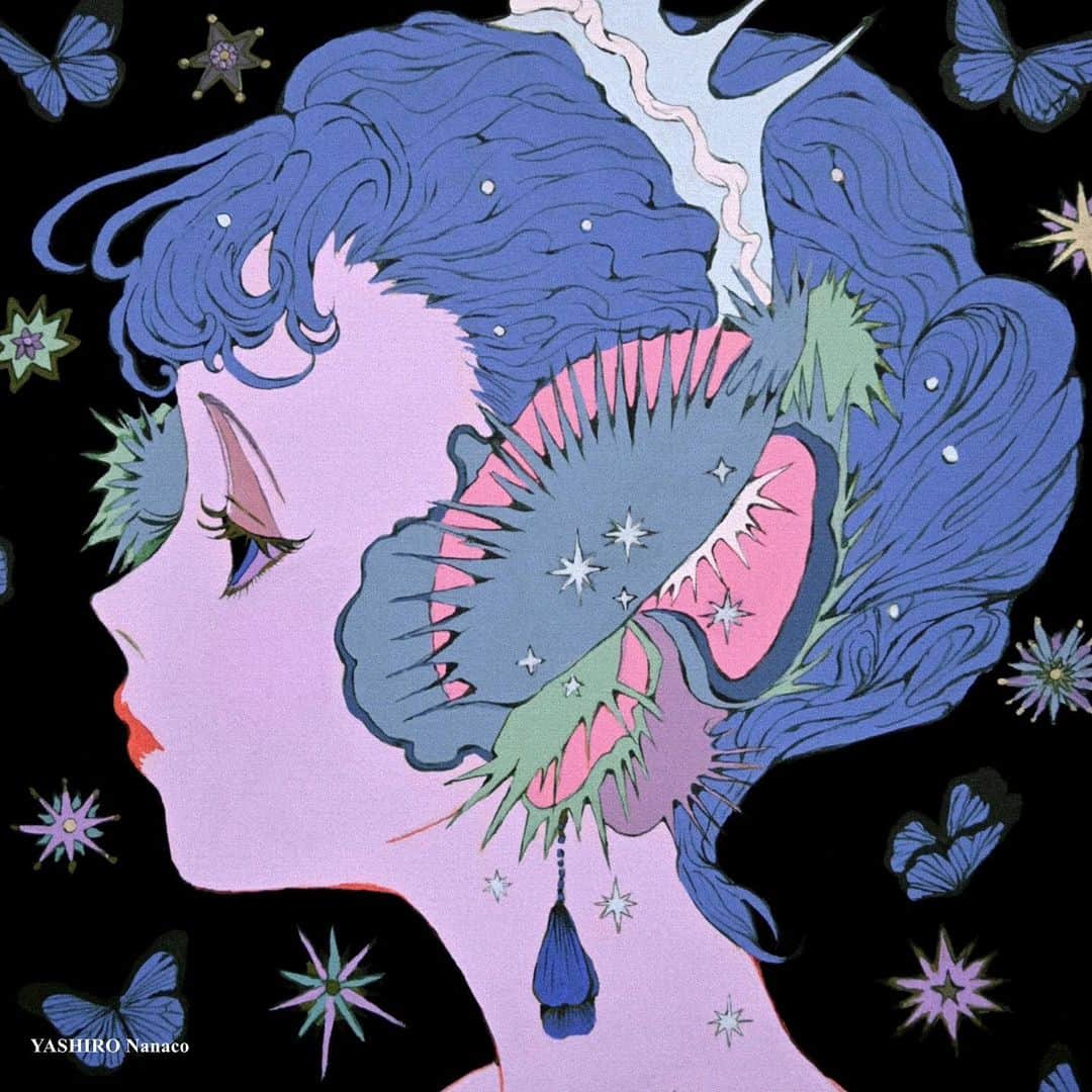 八館ななこのインスタグラム：「“Venus Flytrap” gouache on canvas キャンバスにアクリルガッシュ」