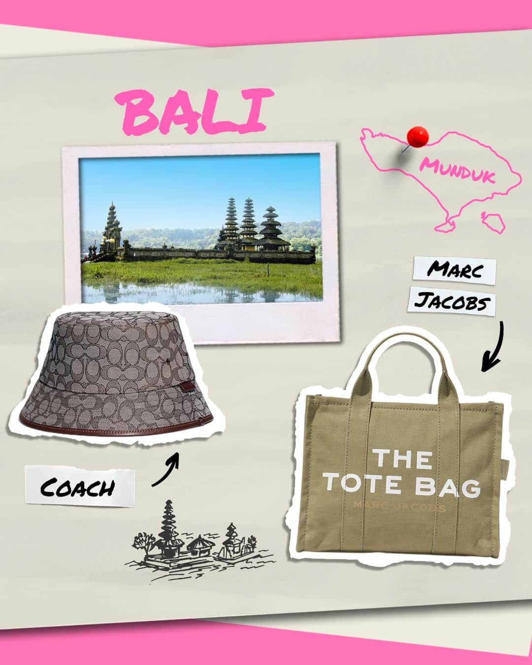 DFS & T Galleriaのインスタグラム：「Dreaming about your next getaway? We’ve got you covered! ✈️ ☀️ Pack your perfect travel companion, Coach’s stylish Signature Jacquard Bucket Hat, and enjoy Bali’s tropical heat as you explore lush landscapes of Munduk! ☀️ If lounging on the beach is more your style, slip on Ferragamo’s Logo-embroidered Espadrilles and snap photos of yourself enjoying picturesque sunsets at Itoman Bibi Beach, Okinawa.  ☀️ Or, keep track of your action-packed day with Casio’s G-Shock GM-S5600-1 as you satisfy your thrill-seeking nature with adventurous activities in Sai Kung, Hong Kong!  Double tap and save our travel must-haves so you can spend less time organizing your suitcase and more time having fun in the sun. 😉  #DFSOfficial #DFSBeauty #DFSFashion #TravelEssentials #Bali #Okinawa #HongKong」