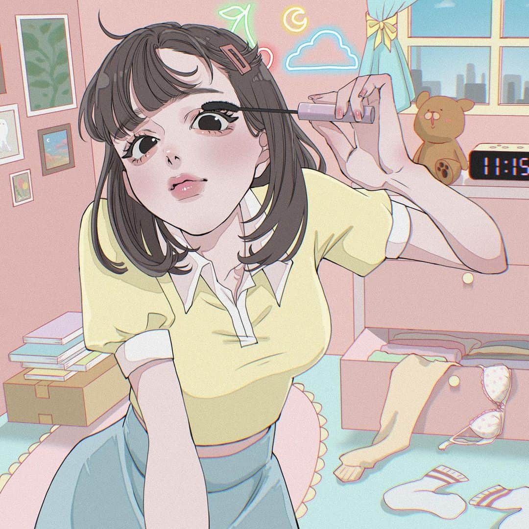田森さんのインスタグラム写真 - (田森Instagram)「お出掛け準備💖 服選んでると部屋散らかっちゃうよね😂」3月31日 16時27分 ...