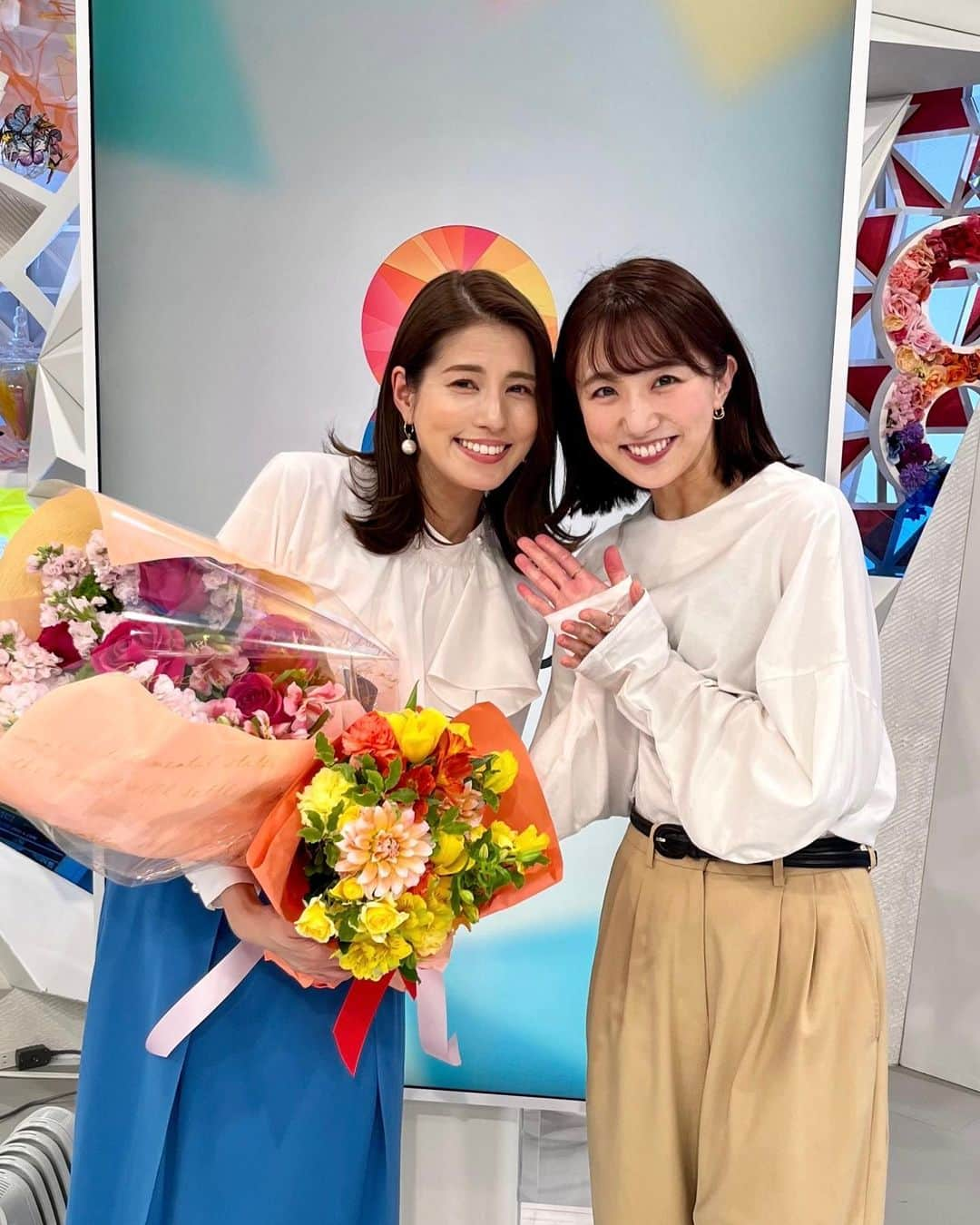 松村未央のインスタグラム：「優美ちゃん🌷 めざまし８お疲れさまでした🥺✨  めざましテレビのときから毎朝「おはようございます」を日本中に届けてきた優美ちゃん☀️  しっかりしたところも、優しいところも、ちょっと抜けてて笑わせてくれるお茶目なところも、全部大好き☺️いつもナレーションブースや控え室から見守っていました✨  これから少しはゆっくりしてね…♡  #めざまし８ #本当にお疲れさまでした #永島優美」