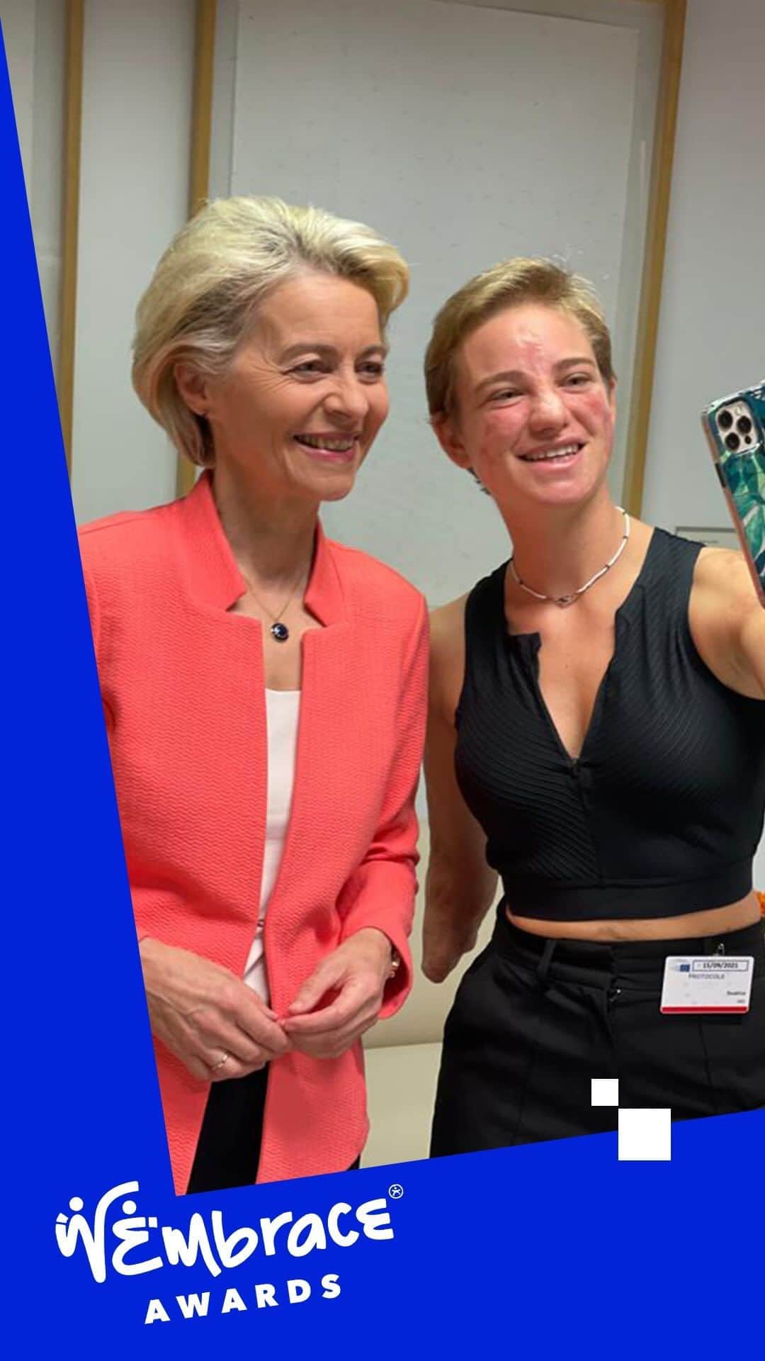 ベアトリーチェ・ヴィオのインスタグラム：「📣 La diversità non è un limite ma un diritto.  “I feel the responsibility to live up to your example. You inspire me to work for a European Union where everyone can enjoy the same opportunities and participate fully in society, on an equal basis with others.  We are all different, but we all have the right to follow our dreams.”  Grazie @ursulavonderleyen per il sostegno e l’impegno concreto nel costruire una comunità senza barriere.  #WEmbraceAwards」