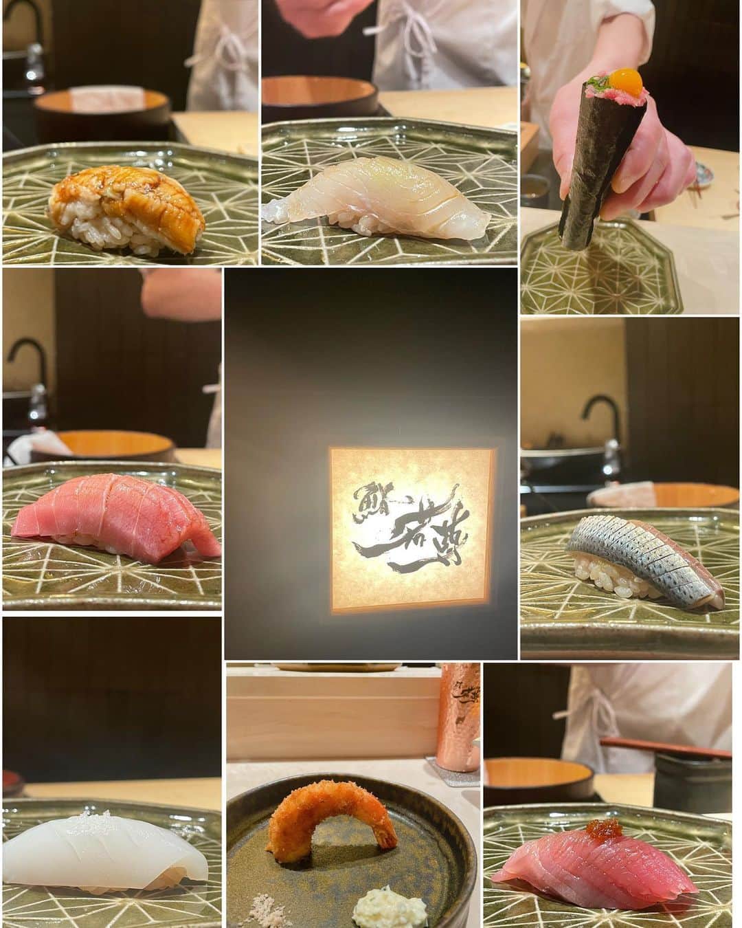 餃子のりさちゃんのインスタグラム：「赤坂「若尊」🍣  女二人で日本酒🍶3合飲んで、 コースで11000円だった。 コスパすごい。めちゃくちゃ美味しかった(,,•﹏•,,)   #若尊  #赤坂グルメ #鮨スタグラム   #グルメ女子 になる。」