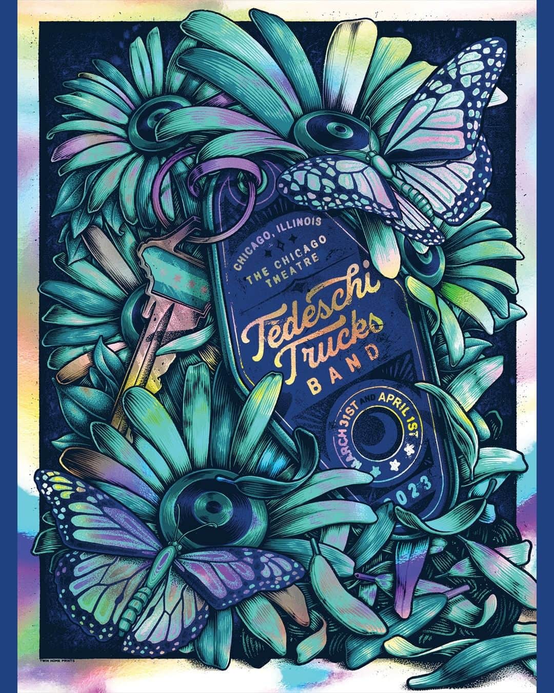 テデスキ・トラックス・バンドさんのインスタグラム写真 - (テデスキ・トラックス・バンドInstagram)「Here are the posters for the Chicago, IL shows from @twinhomeprints   18”x24” limited edition prints will be available at merch upon doors opening, with a very limited amount signed by Derek and Susan, and a limited amount of foil variants.」4月1日 5時00分 - derekandsusan