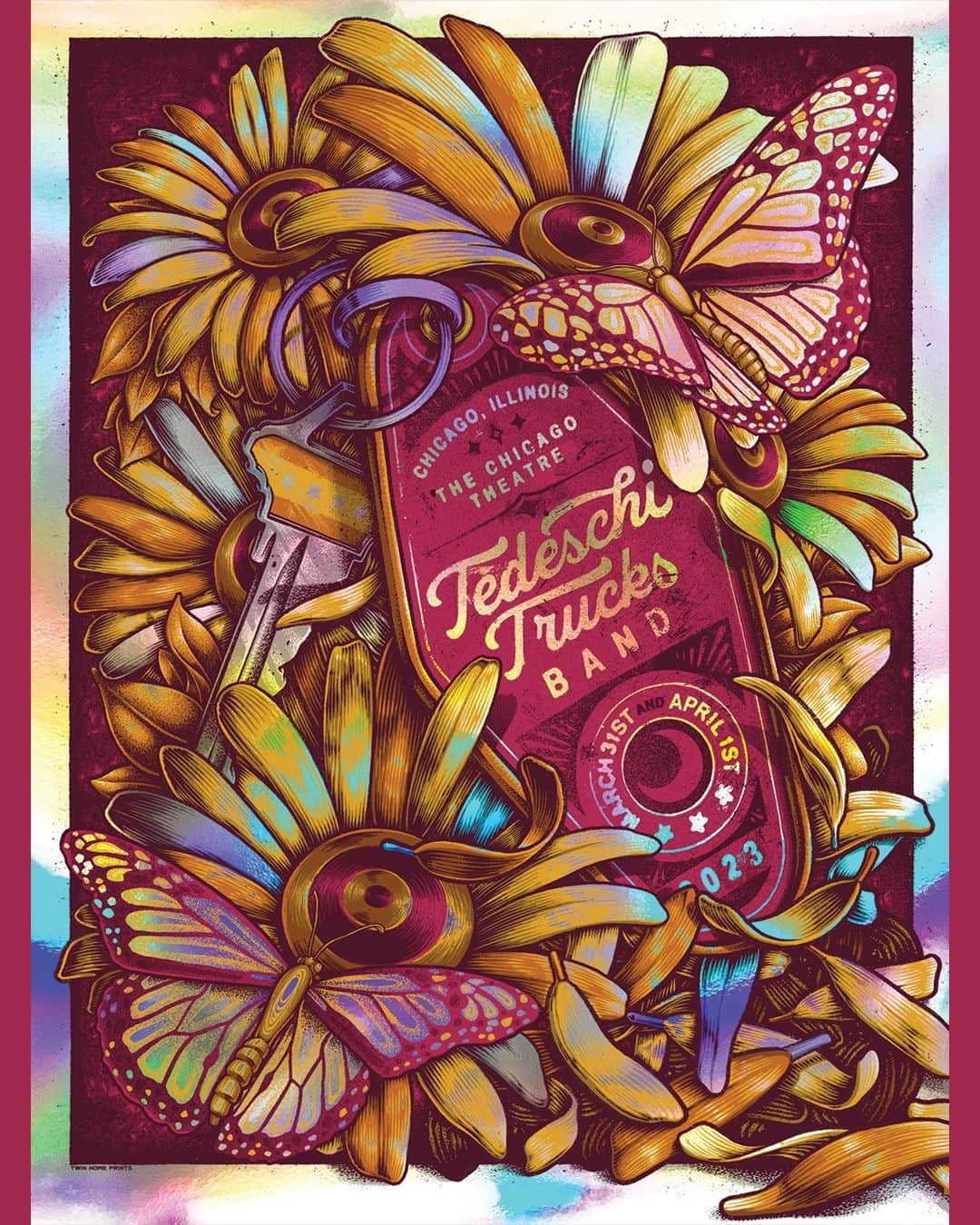 テデスキ・トラックス・バンドさんのインスタグラム写真 - (テデスキ・トラックス・バンドInstagram)「Here are the posters for the Chicago, IL shows from @twinhomeprints   18”x24” limited edition prints will be available at merch upon doors opening, with a very limited amount signed by Derek and Susan, and a limited amount of foil variants.」4月1日 5時00分 - derekandsusan
