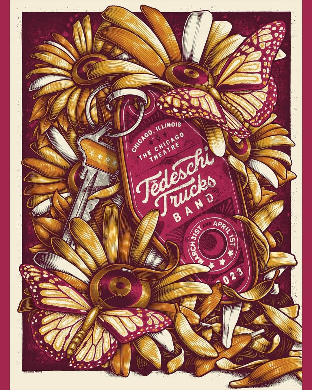 テデスキ・トラックス・バンドさんのインスタグラム写真 - (テデスキ・トラックス・バンドInstagram)「Here are the posters for the Chicago, IL shows from @twinhomeprints   18”x24” limited edition prints will be available at merch upon doors opening, with a very limited amount signed by Derek and Susan, and a limited amount of foil variants.」4月1日 5時00分 - derekandsusan