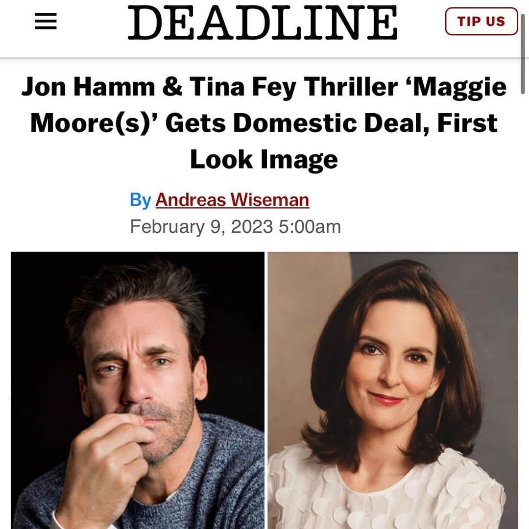 テイト・エリントンのインスタグラム：「Unbelievably excited to have been a part of this one and can’t wait for you to see it!  Thank you @shopmaker @casting.amanda #johnslattery ❤️❤️❤️ #jonhamm #tinafey #nickmohammed @happyandersonacting」