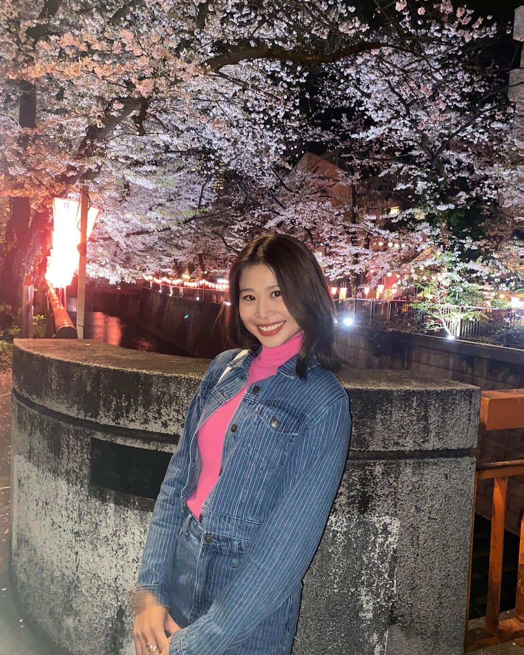 奥野由のインスタグラム：「花見🌸  #お花見  #さくら  #目黒川  #目黒川桜まつり」