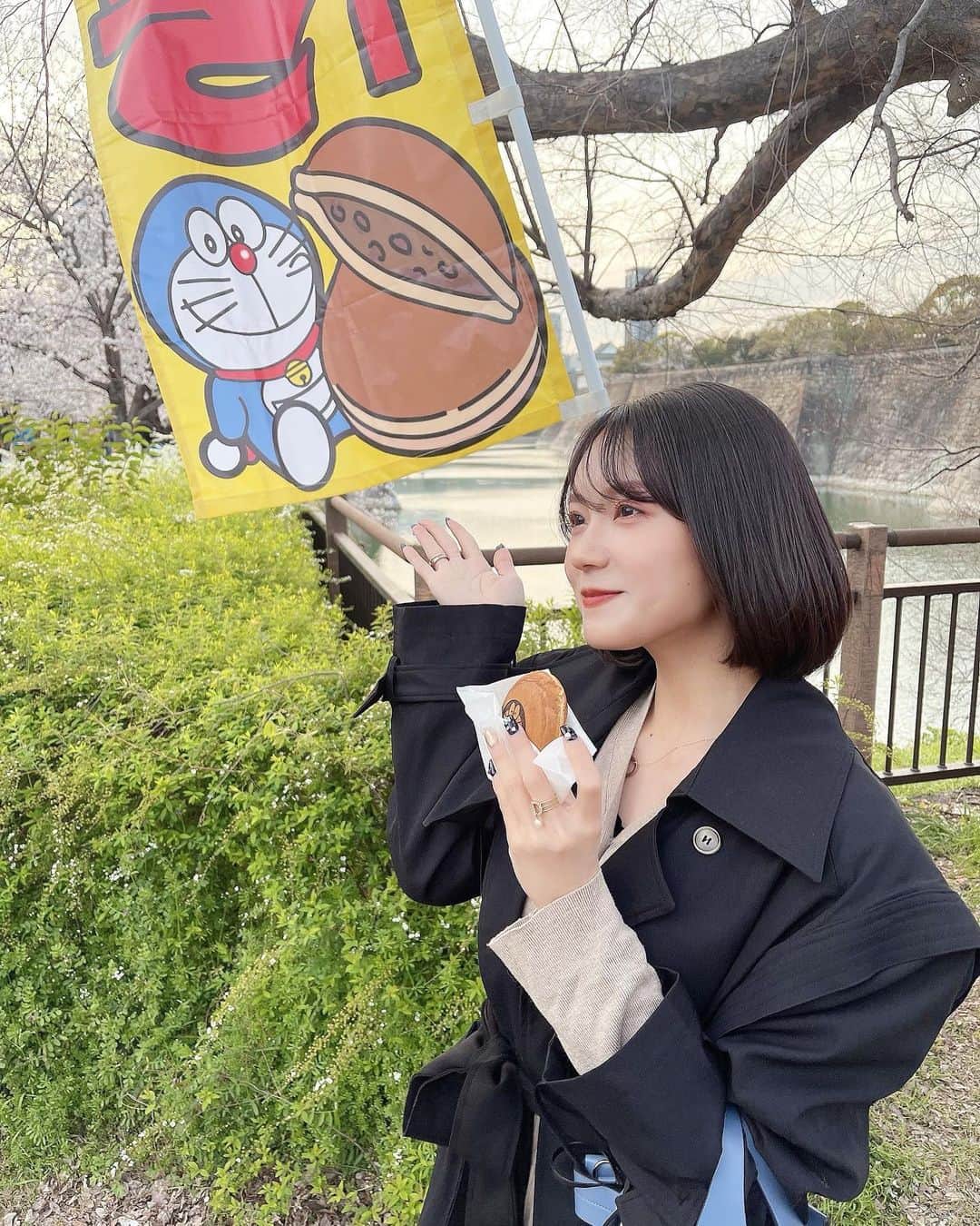 小瀬黎奈のインスタグラム：「初出来たてほやほやどら焼き食べれた、、幸。🥰🫶🏻💭」
