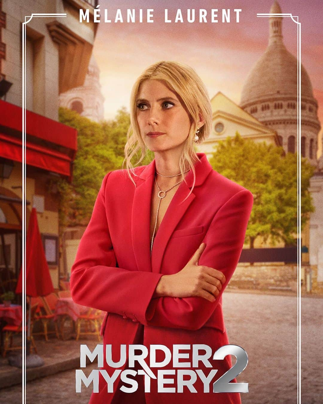 メラニー・ロランのインスタグラム：「Mélanie as Claudette Joubert in Murder Mystery 2 ❤️  Now on Netflix !」