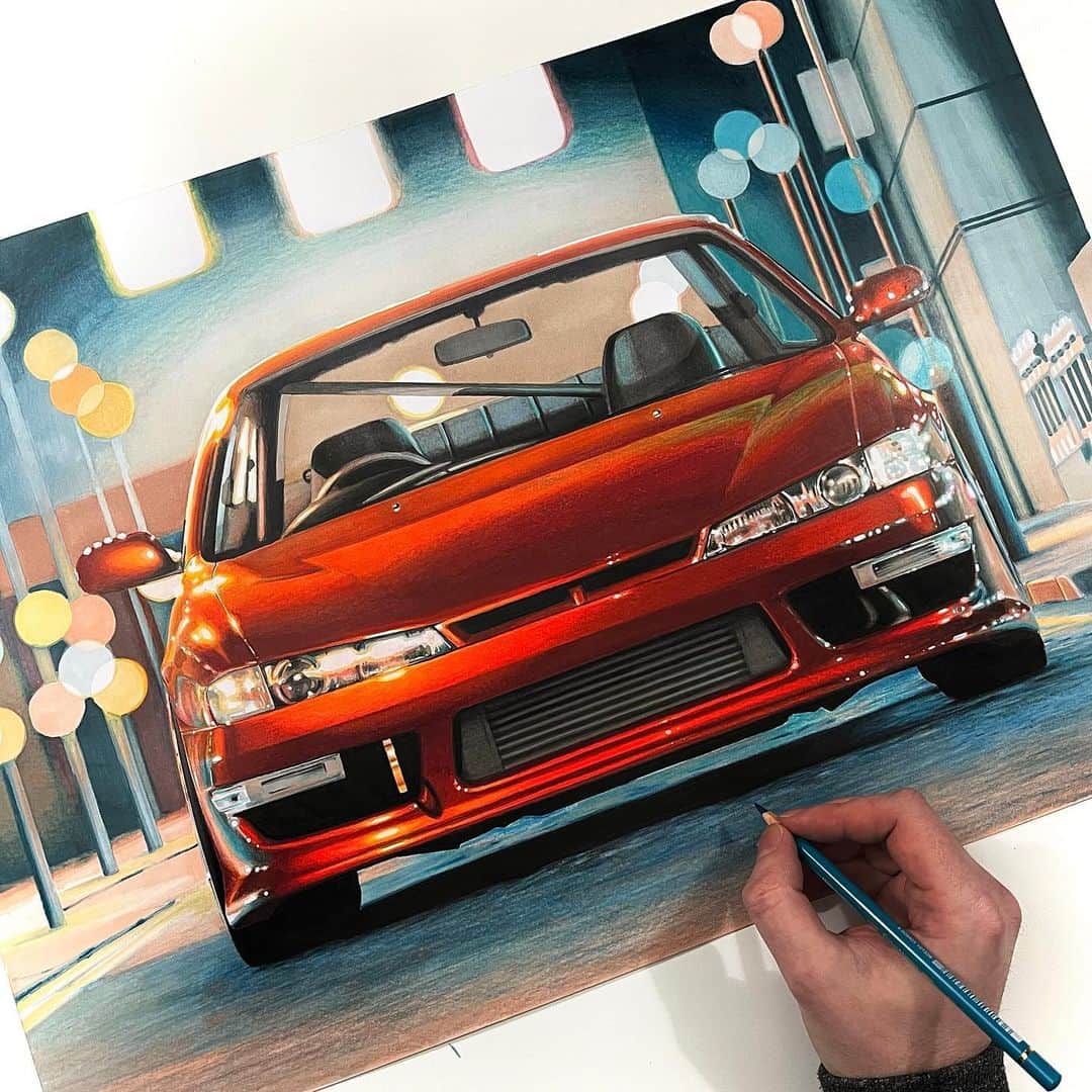 Nissanさんのインスタグラム写真 - (NissanInstagram)「Swipe to get up close and personal with this Nissan Silvia drawing for #NissanFanArtFriday! Thank you so much @modifiedartworks for your incredible Nissan artwork! #Nissan #NissanSilvia #FrontEndFriday」4月14日 22時00分 - nissan