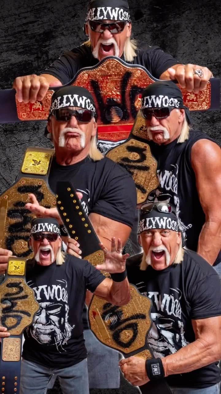 ハルク・ホーガンのインスタグラム：「Hollywood Still Running Strong 💪  Autographed Nwo Belts On Sale @hogansbeachshop (Link in bio)  🌐Link: https://hogansbeachshop.com/products/hollywood-hogan-signed-wcw-nwo-championship-belt-replica?_pos=1&_sid=8756f9205&_ss=r」