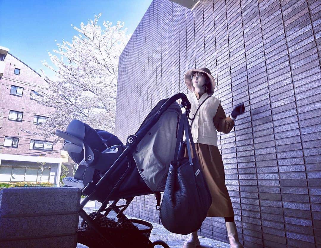 のインスタグラム：「#サクラサク 東京の桜はもうおわりだねぇ🌸   #April #Spring #cherryblossom  #instagramjapan  #cybex」