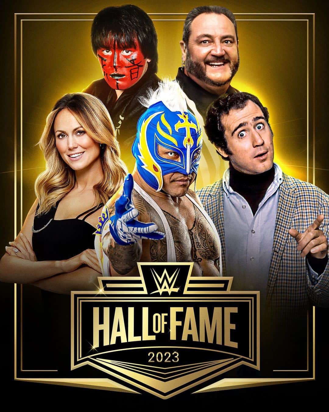 のインスタグラム：「Get ready for the #WWEHOF Class of 2023 Induction Ceremony TONIGHT at 10/9c on @peacock, immediately following #SmackDown!」