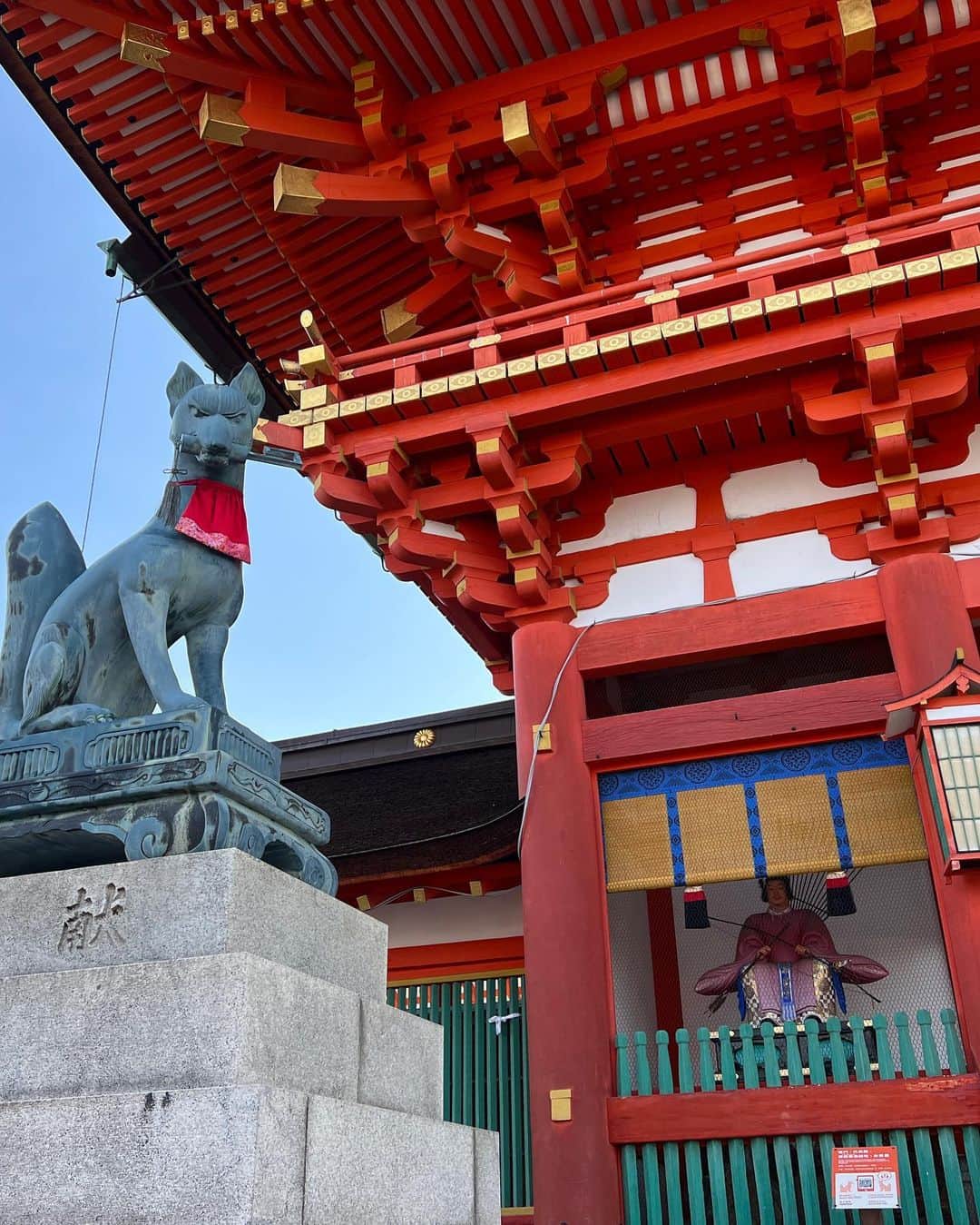 坂口和也さんのインスタグラム写真 - (坂口和也Instagram)「伏見稲荷大社⛩ 京都で1番行きたかった場所️‼️ 個人的に何か感じる場所だったのでなんとしても行きたい場所でした✨ ナリィ君？も一杯居ました🦊😆 鳥居の数と迫力が凄かったです✨ また行きたいなぁ☺️ #京都 #京都旅行 #旅 #伏見稲荷大社 #⛩ #🦊」4月1日 8時30分 - kazunari_sakaguchi