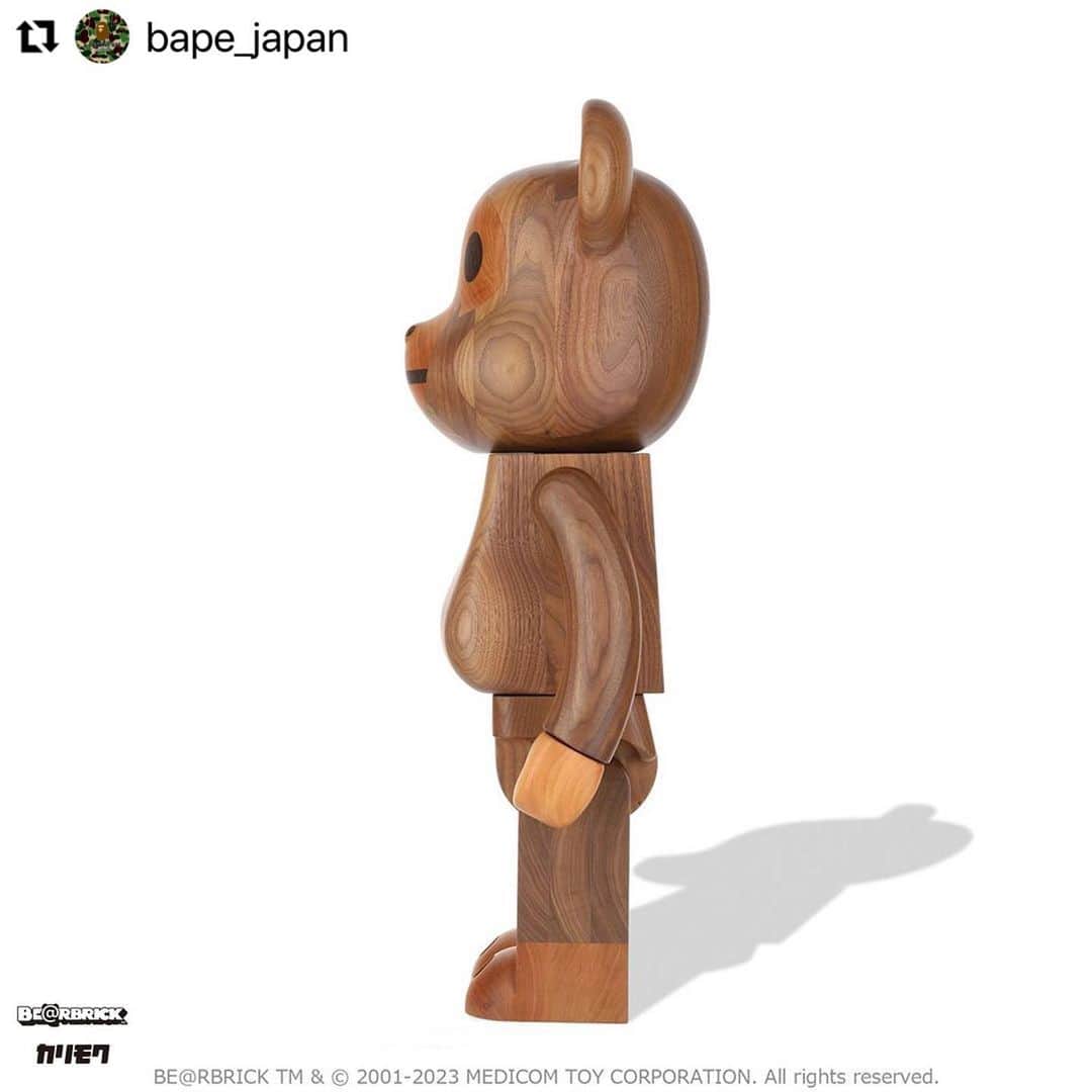 MEDICOM TOYさんのインスタグラム写真 - (MEDICOM TOYInstagram)「#Repost @bape_japan with @use.repost ・・・ One of BAPE®'s most iconic BABY MILO®, and MEDICOM TOY’s masterpiece BE@RBRICK, as well as the outstanding skills of the Karimoku’s furniture craftsmen, have joined forces to create the very first 1000% wooden "KARIMOKU BABY MILO BE@RBRICK."  This item will be available for order at BAPE.COM and MCT TOKYO from April 1, 2023 (Sat) at 12:00 pm.  #bape #babymilo #bearbrick #karimoku」4月1日 10時00分 - medicom_toy