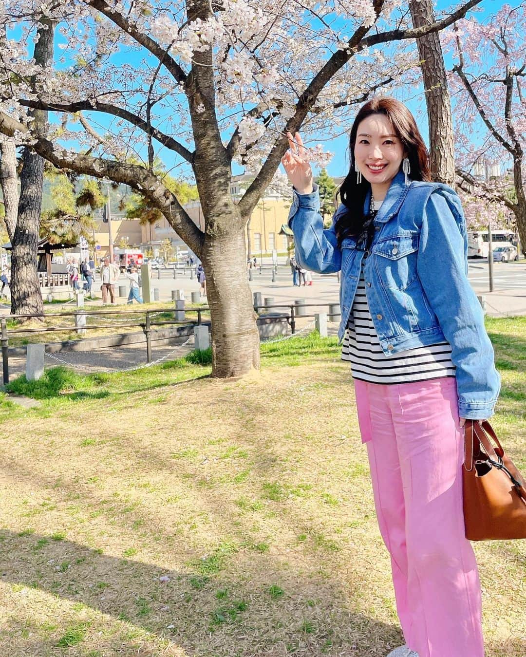 乙羽映見のインスタグラム：「.  桜満開の季節🌸  毎年のことだけど、この季節はやっぱり特別🌸 上を見上げて歩く時間に幸せを感じました☺️  #桜 #2023401」